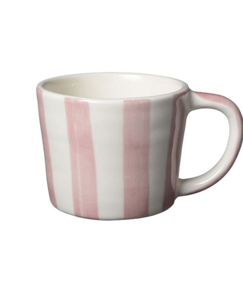 Bruka Design Krus Cappucino Capri Rosa Vertical Stripes