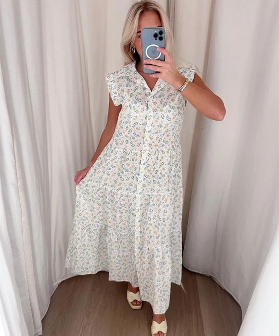 Hovedbilde RAH Florey Kjole Blue Yellow ...