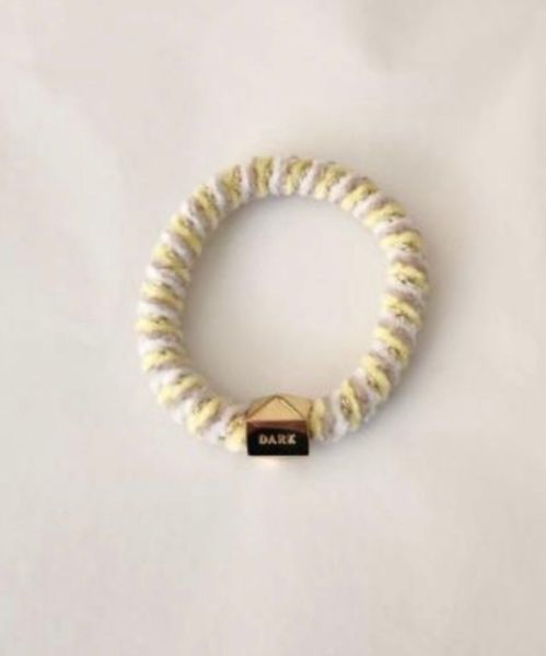 Dark Fluffy Hair Tie Pale Yellow And Sand Mix