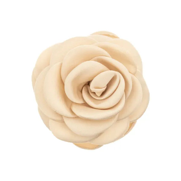Dark Satin Rose Hair Claw Champagne